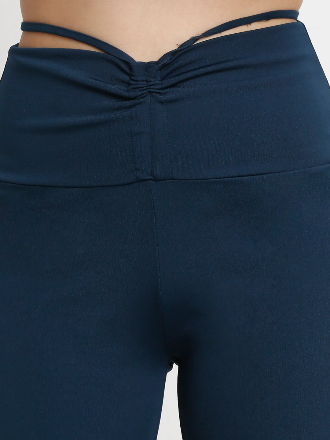 Blue high waist tie up flared trouser - Image 7