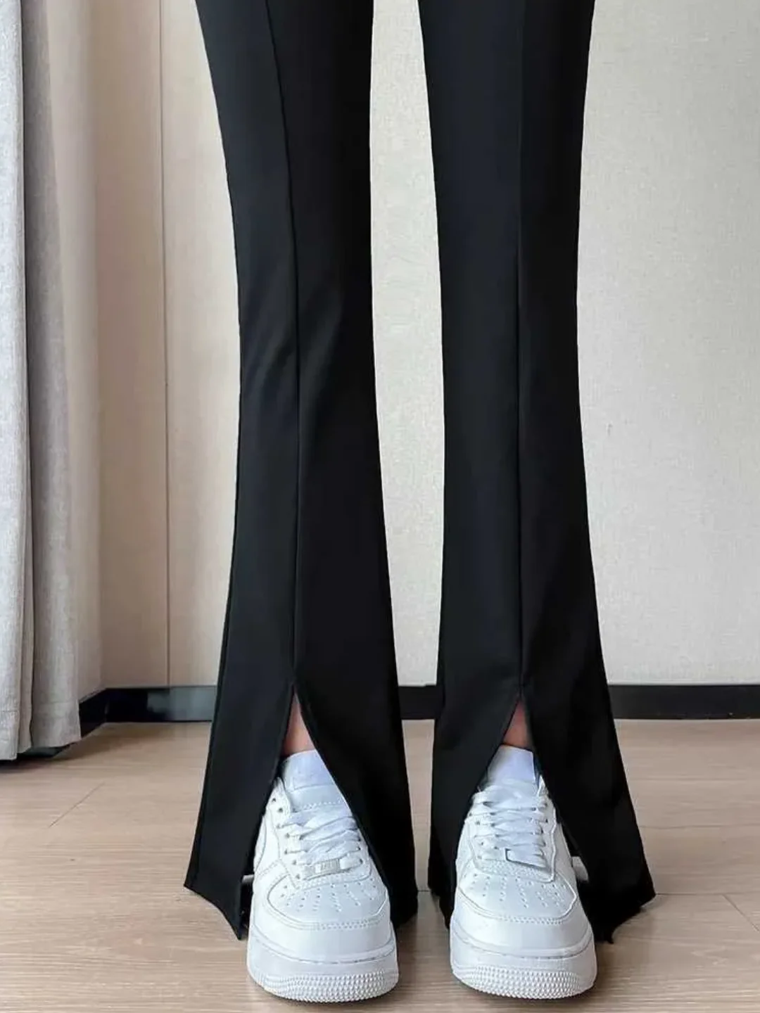 Black High waist front slit yoga pants - Image 4