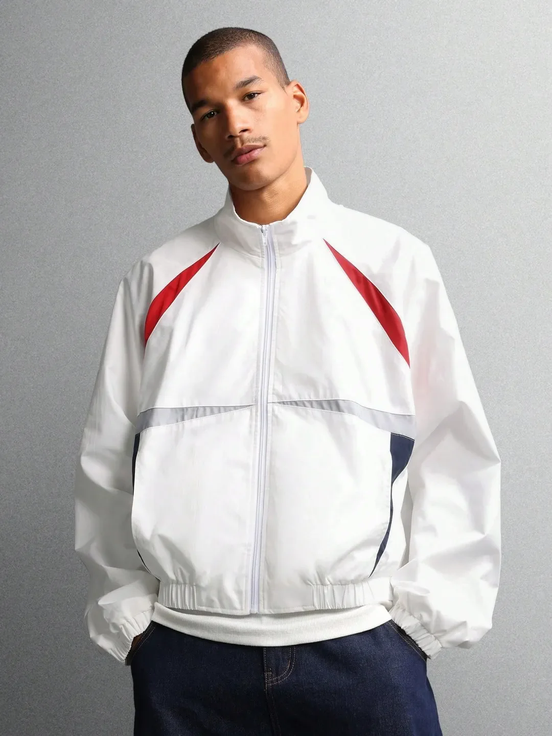Color Block Nylon Jacket