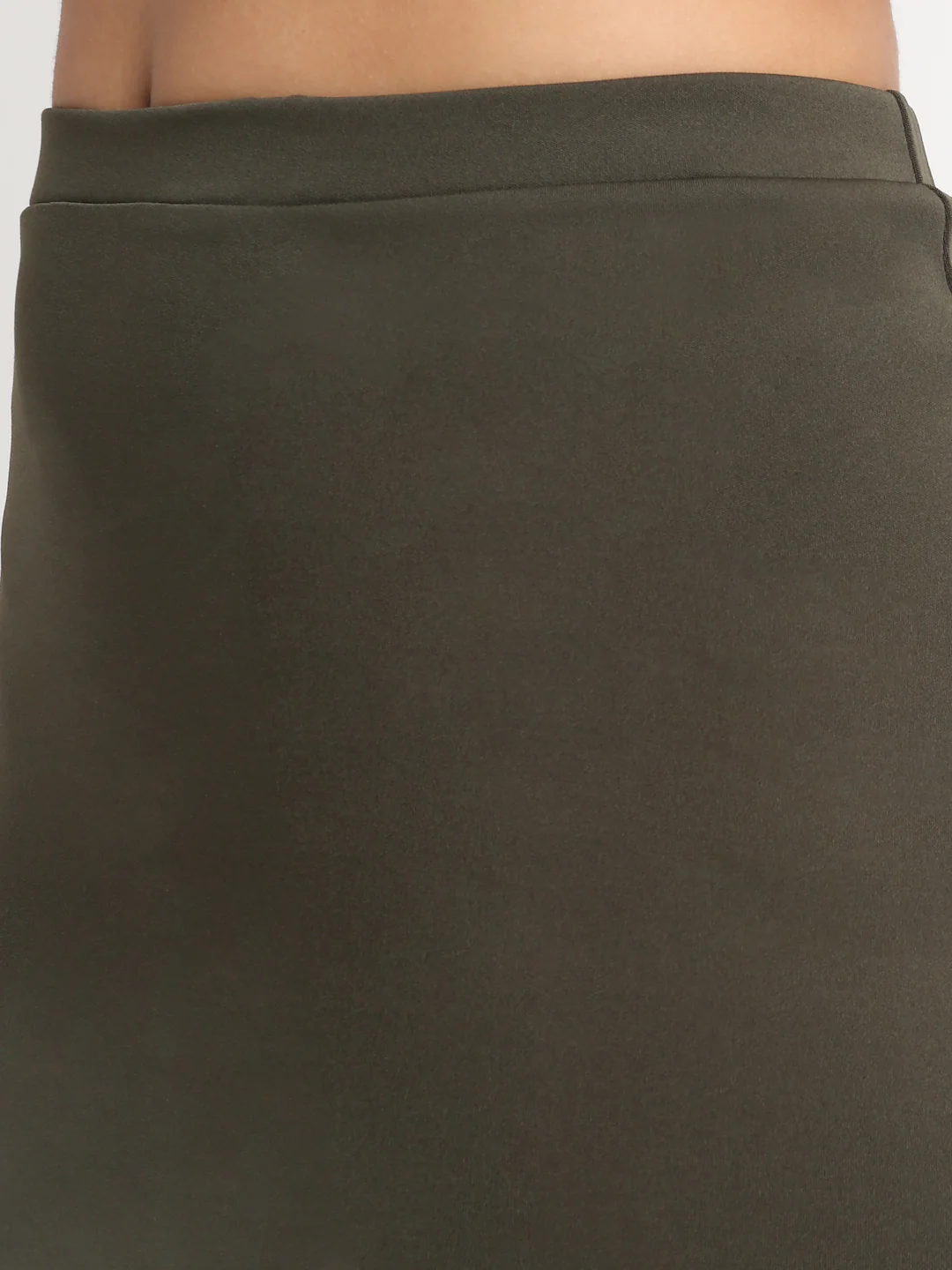 Deep Sage High-Rise Mini Side Slit Skirt - Image 4