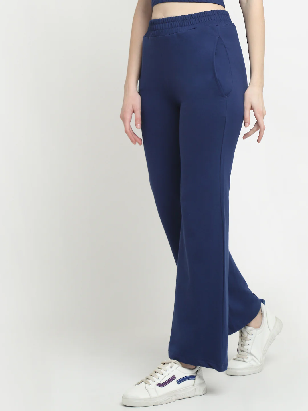 Navy Blue Flared Track Pants - Image 4