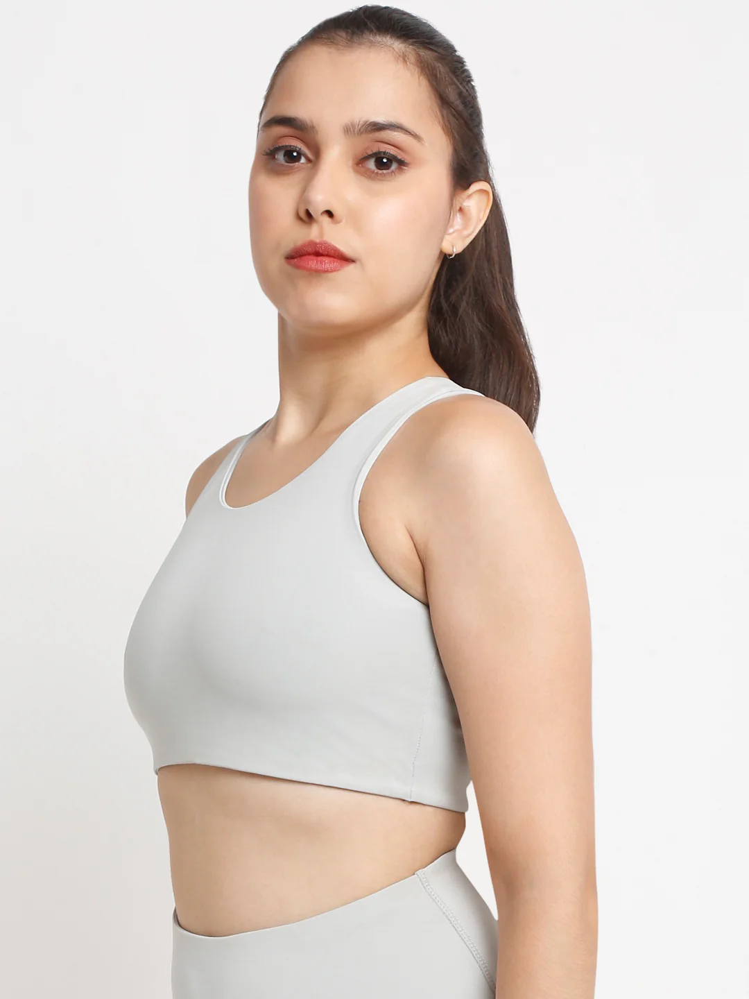 Grey Essential Racerback Sports Bra - Image 3