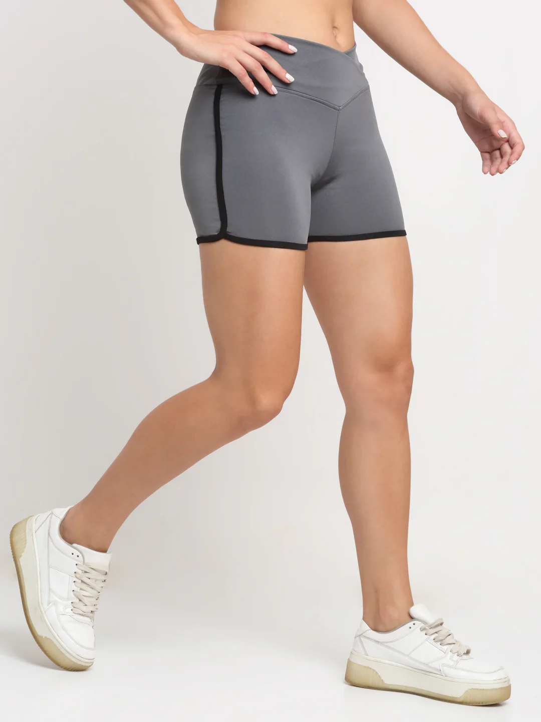 Grey Active Running Shorts - Image 3