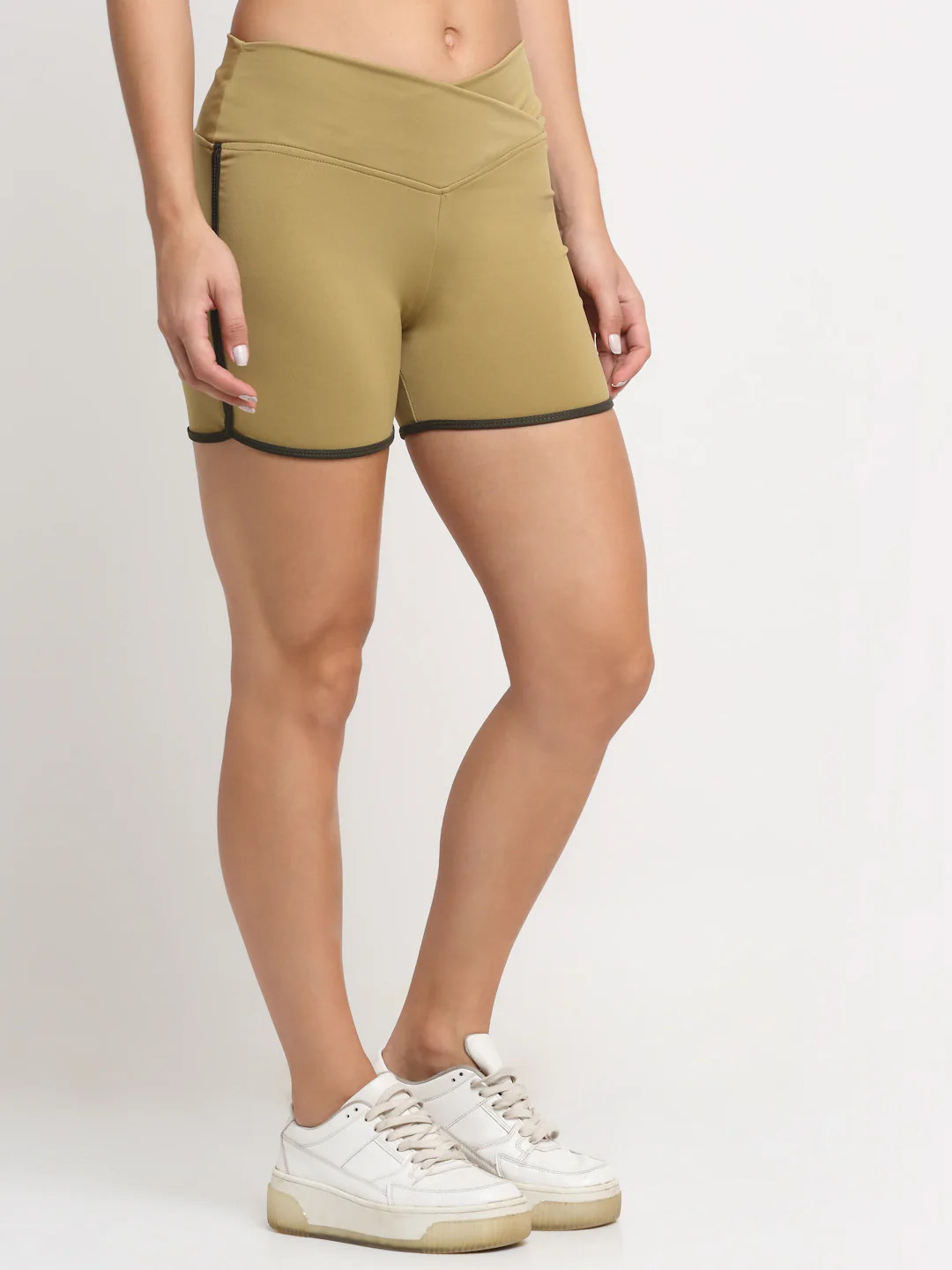 Khaki Active Running Shorts - Image 3