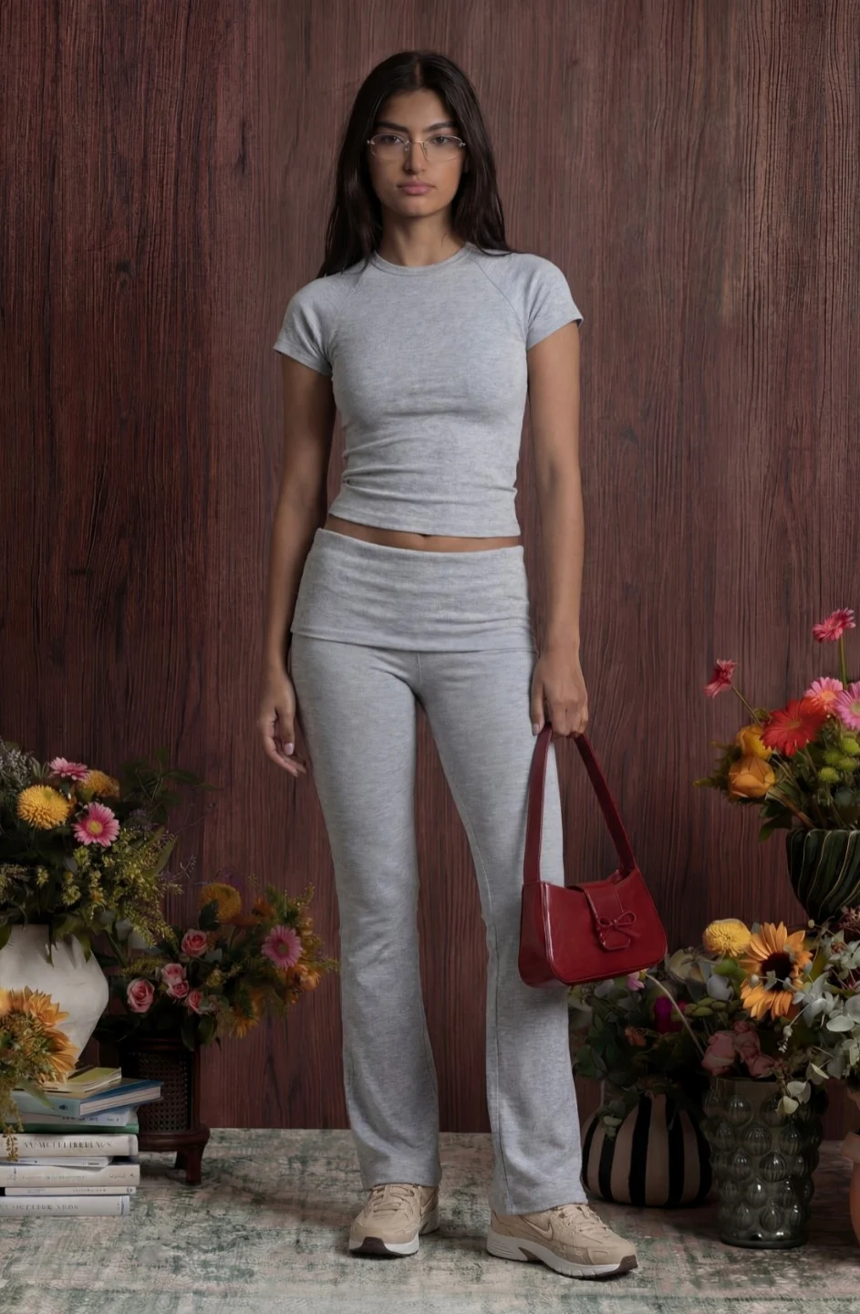 Soft Lounge Fold Over Pant And Raglan Top
