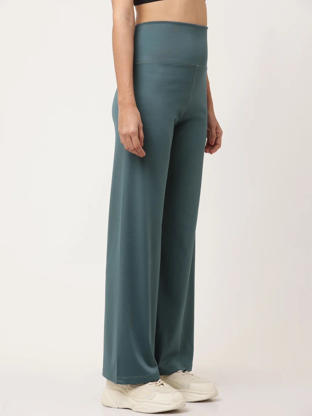 Teal Flared High Rise Full Length Yoga Pants - Image 3