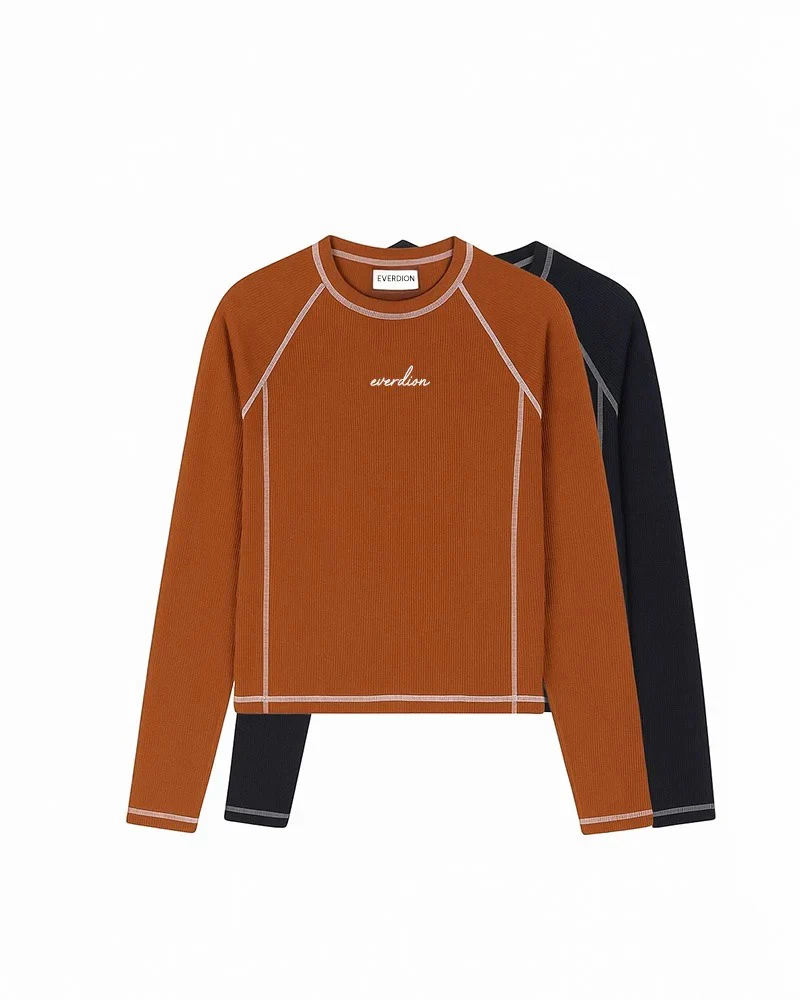 Waffle Long Sleeve Tee ( Pack of 2 ) - Image 11