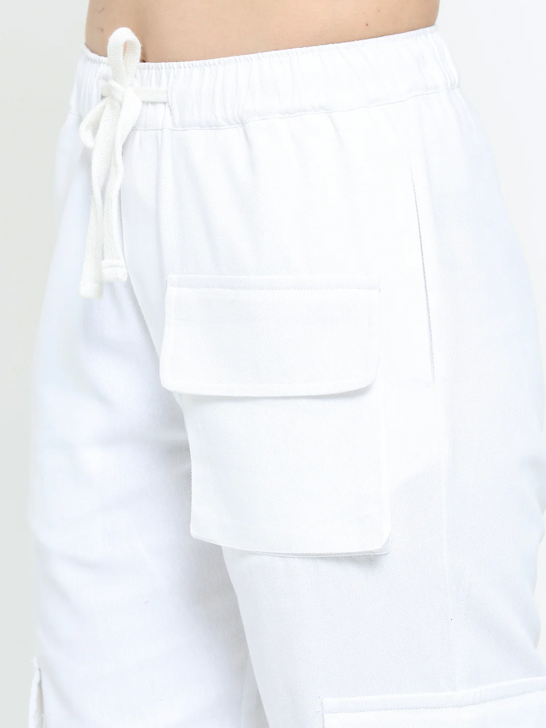 White Utility Cargo Pants - Image 5