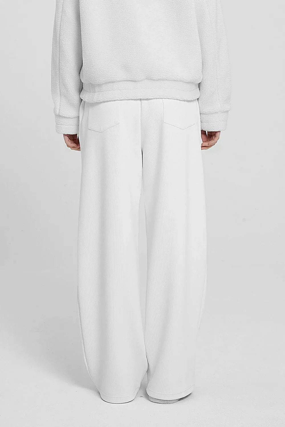 White High Waist Knitted Pants - Image 2