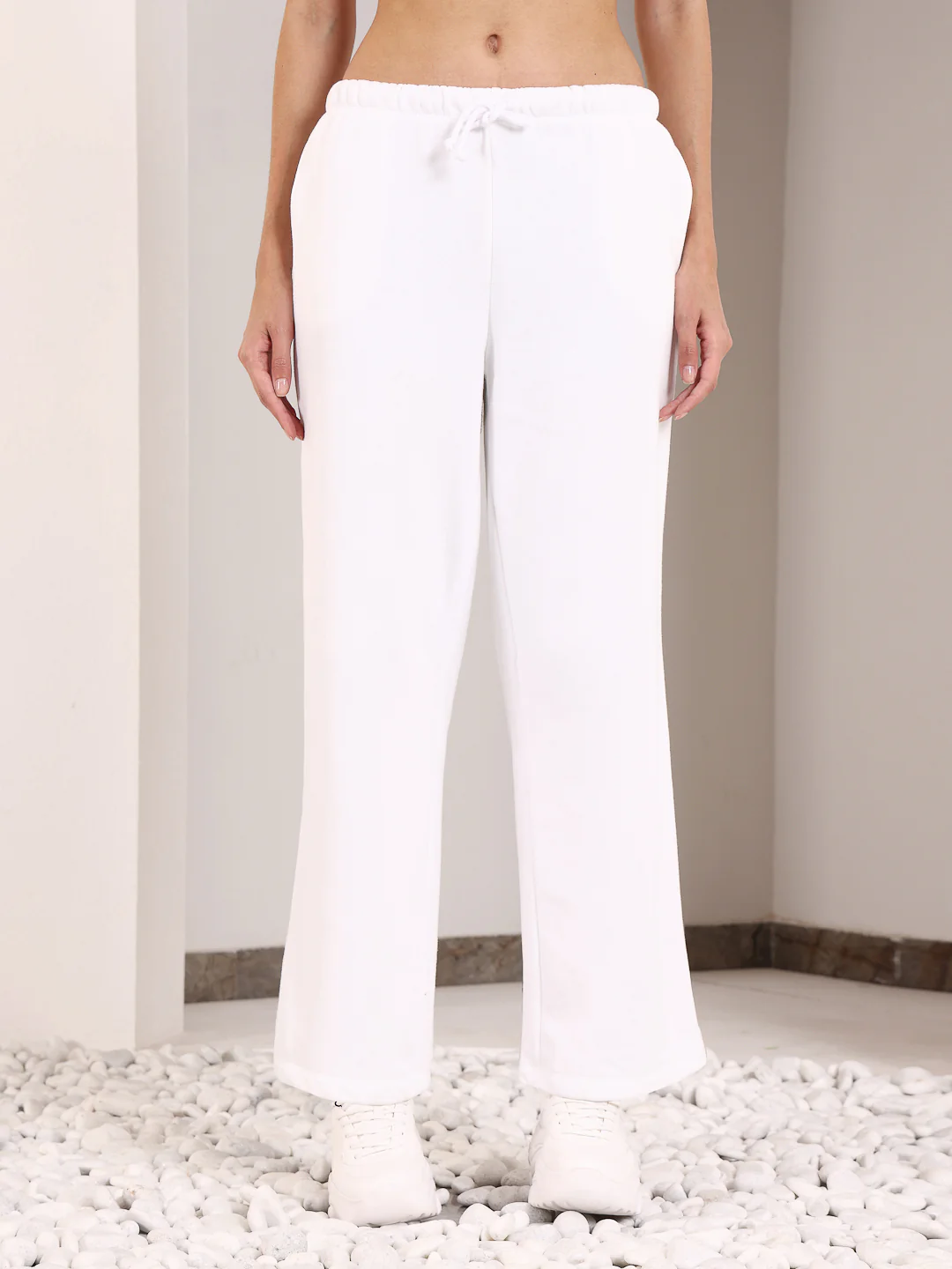 White straight fit track pants - Image 2