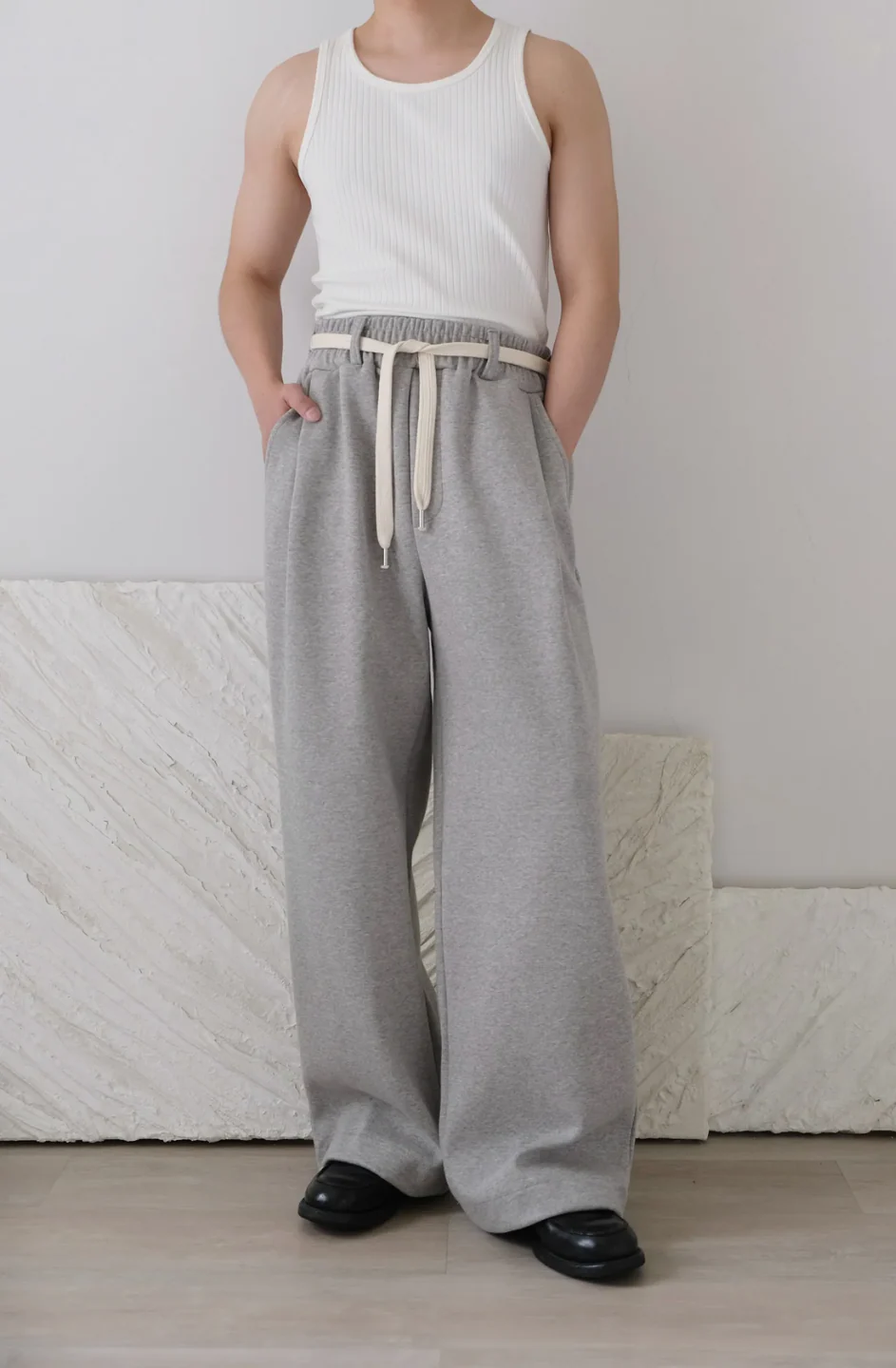 Wide Leg Pants With Cotton Belt - Image 10