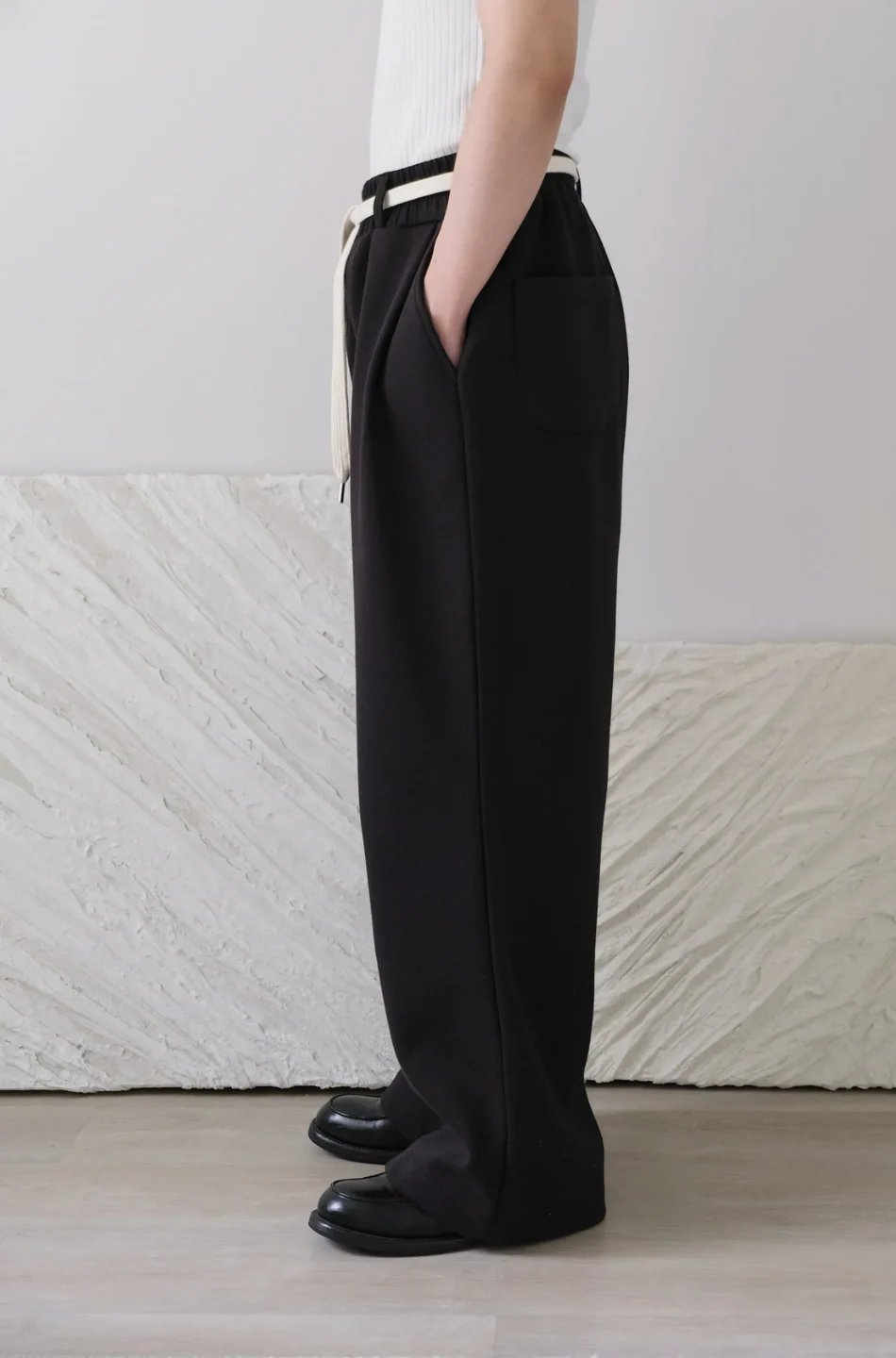 Wide Leg Pants With Cotton Belt - Image 14