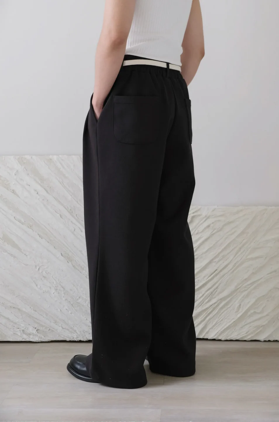 Wide Leg Pants With Cotton Belt - Image 15