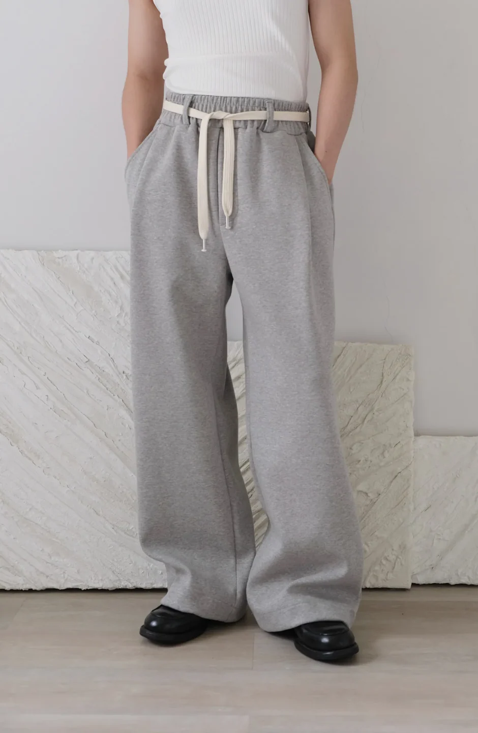 Wide Leg Pants With Cotton Belt - Image 6