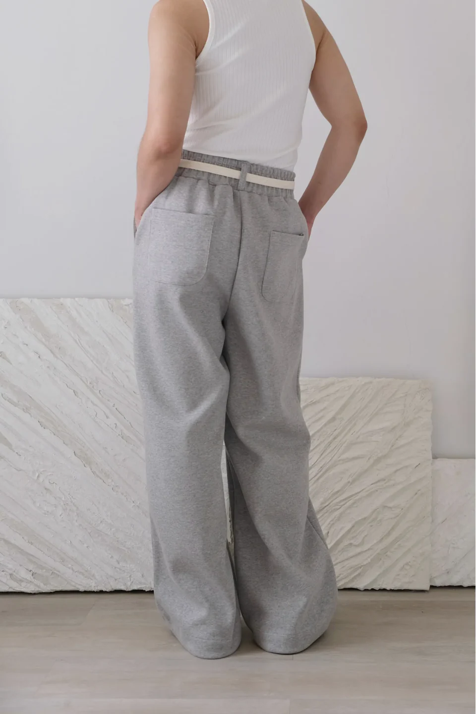 Wide Leg Pants With Cotton Belt - Image 7