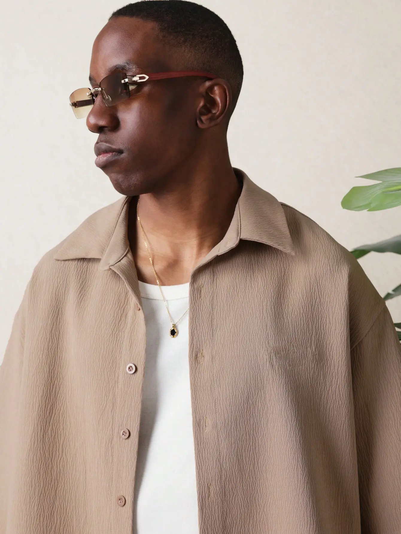 Yate Textured Button Down Shirt And Shorts Set (Pre-Launch) - Image 4